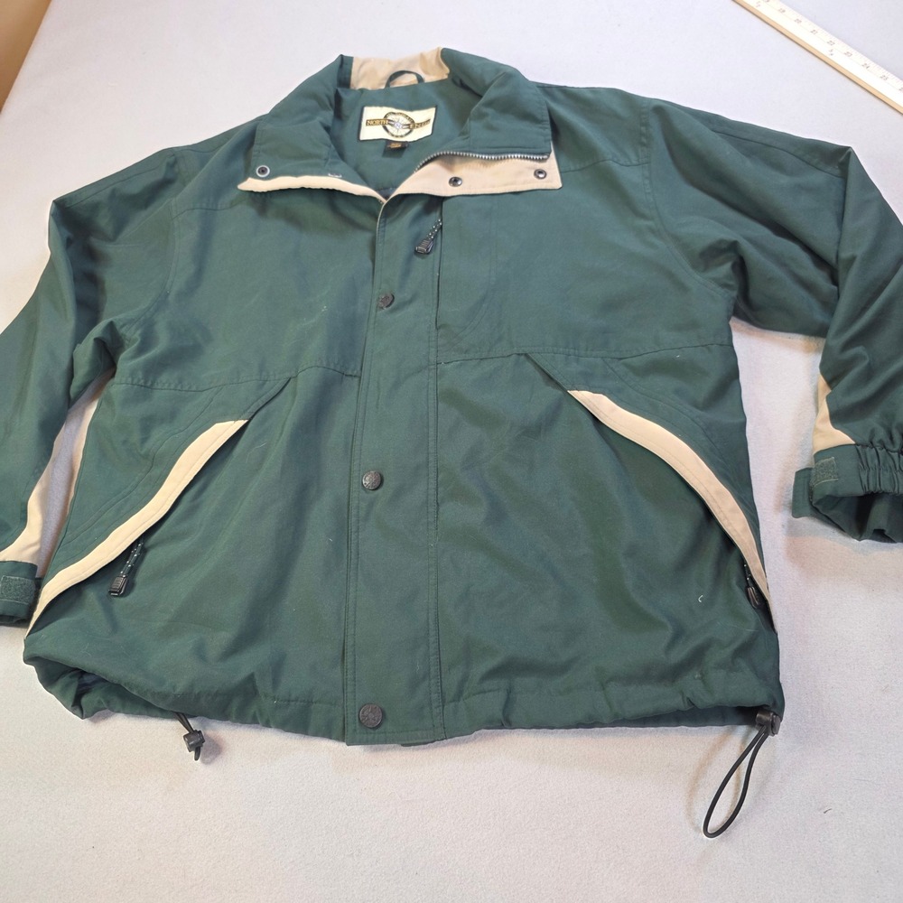 North End All Climate Wear Jacket Mens Medium Green Windbreaker Full Zip 0002795